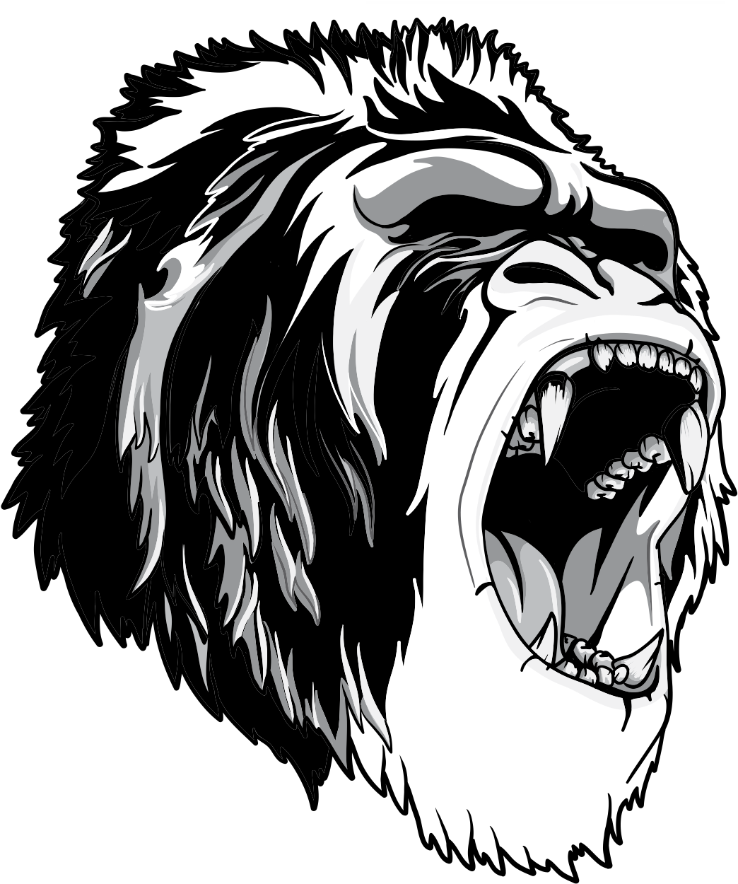 Ape Clipart Roaring - Gorilla Drawing Transparent - Png Download (1281x1281), Png Download