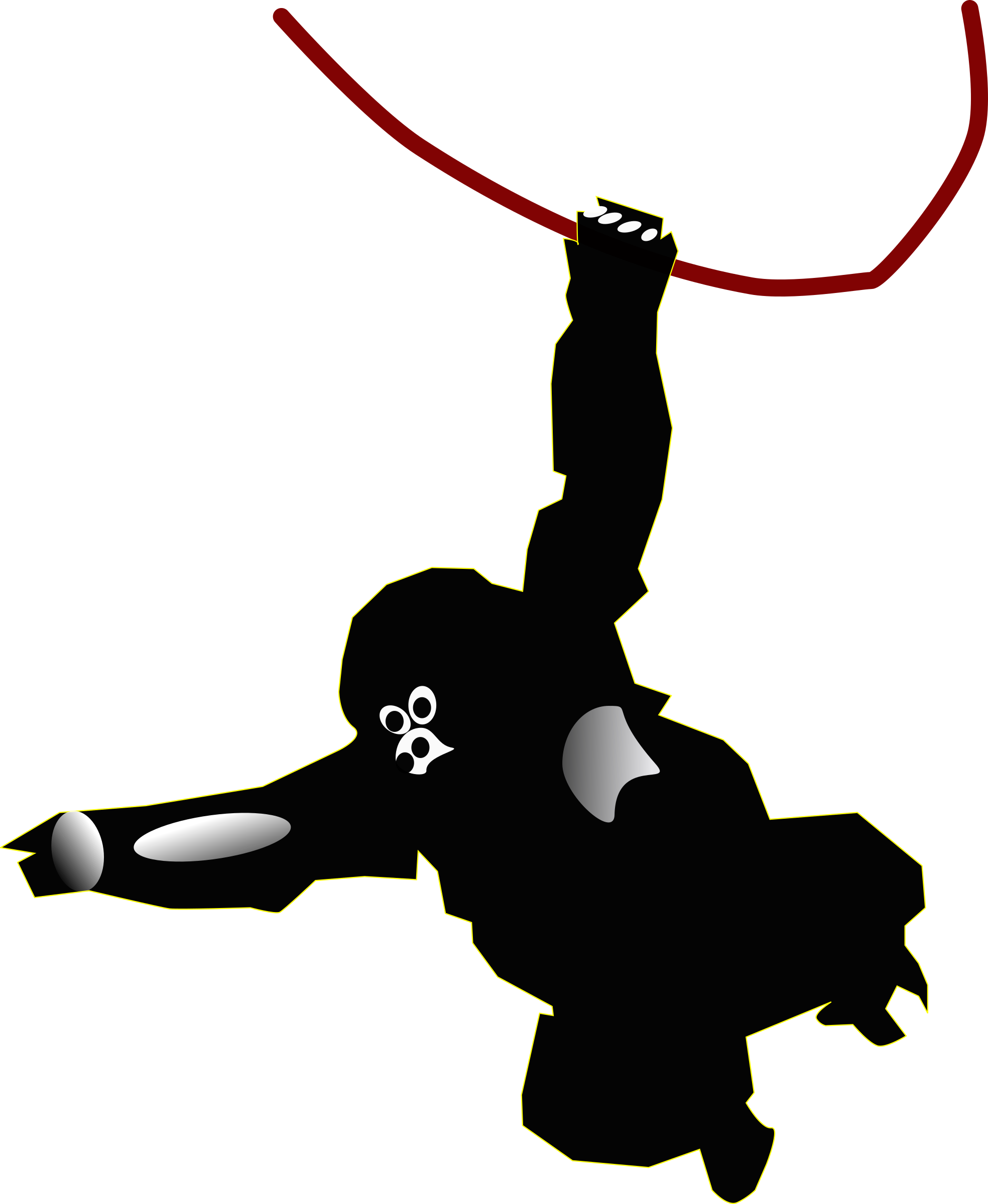 Mountain Gorilla Drinking Cards Monkey Clip Art - Cartoon Gorilla Swinging On Vine - Png Download (1968x2400), Png Download