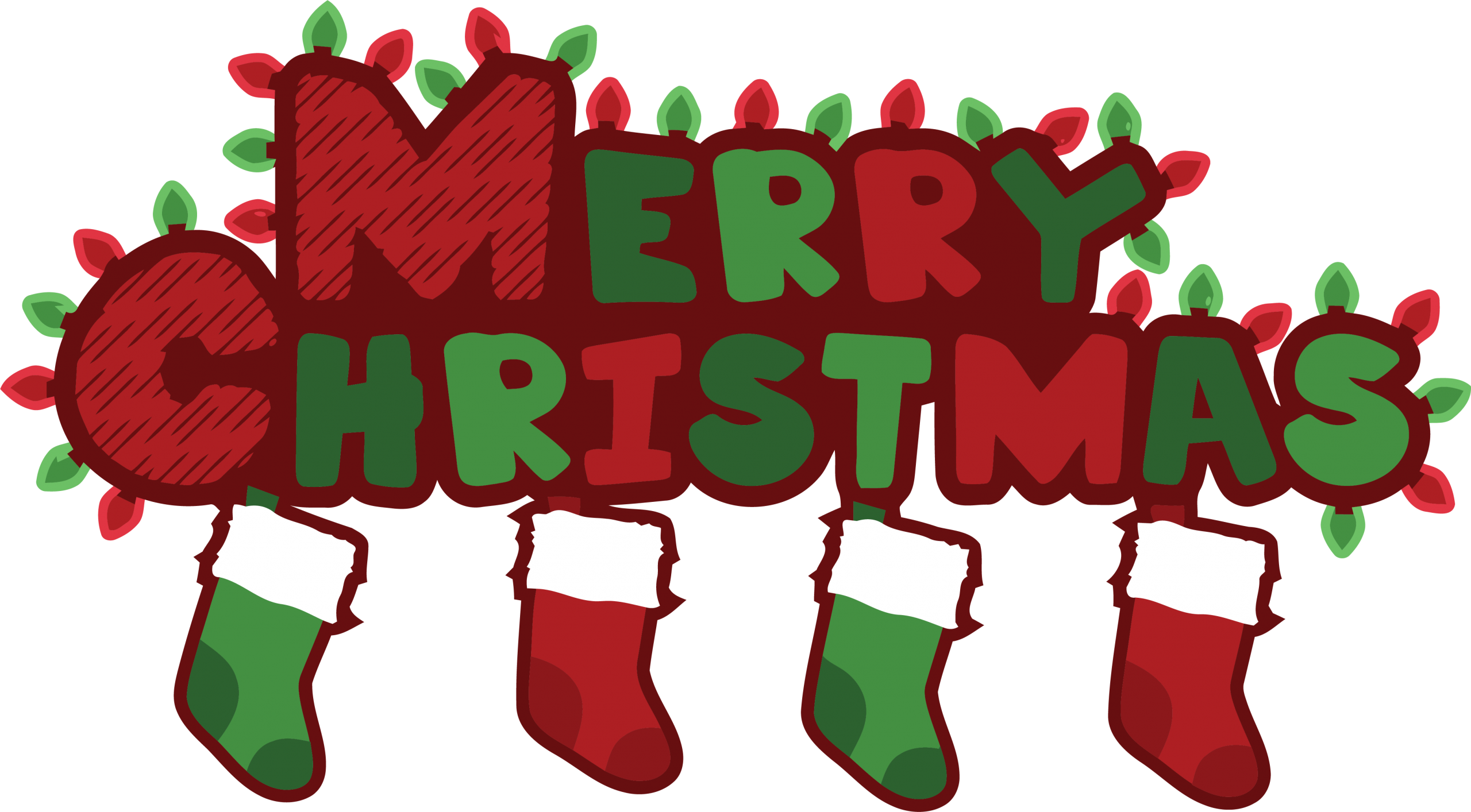 Christmas Merry Christmas Text Sock Clipart Png - Christmas Clipart Merry Christmas Transparent Png (2560x1414), Png Download