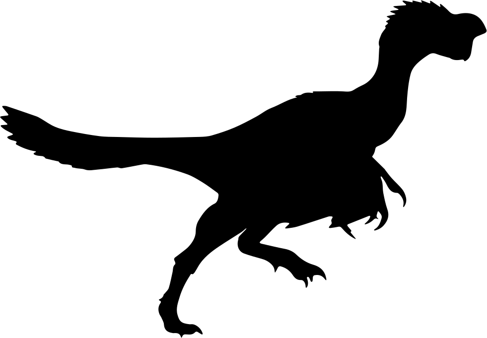 Velociraptor Dinosaur Vector Graphics Clip Art Portable - Dinosaur Silhouette - Png Download (981x681), Png Download