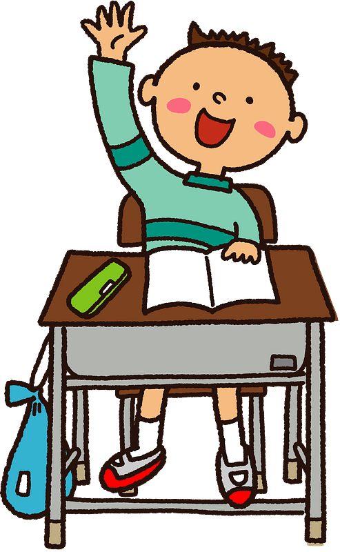 Schoolboy Study Clipart - Cartoon Student Raising Hand - Png Download (493x800), Png Download