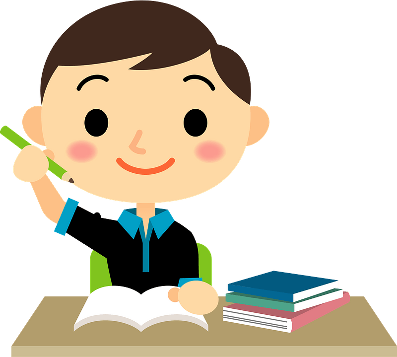 Little Boy Study Clipart - Boy Thinking Clipart - Png Download (800x719), Png Download