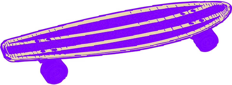 Free Vector Graphic Skateboard Purple Isolated Blue - Skateboard Purple Clipart - Png Download (960x480), Png Download