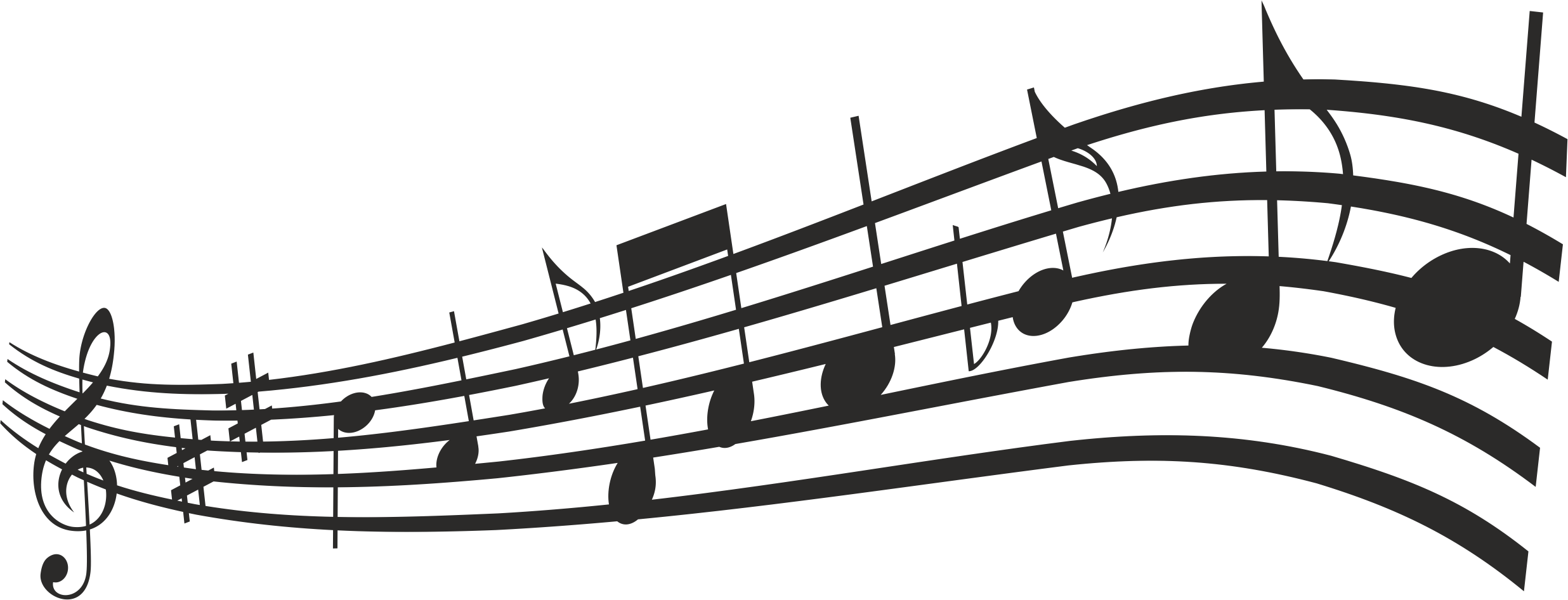 Pentagrama Clipart Jpg Pentagrama Musical Clipart Images - Pentagrama Png Transparent Png (2472x946), Png Download