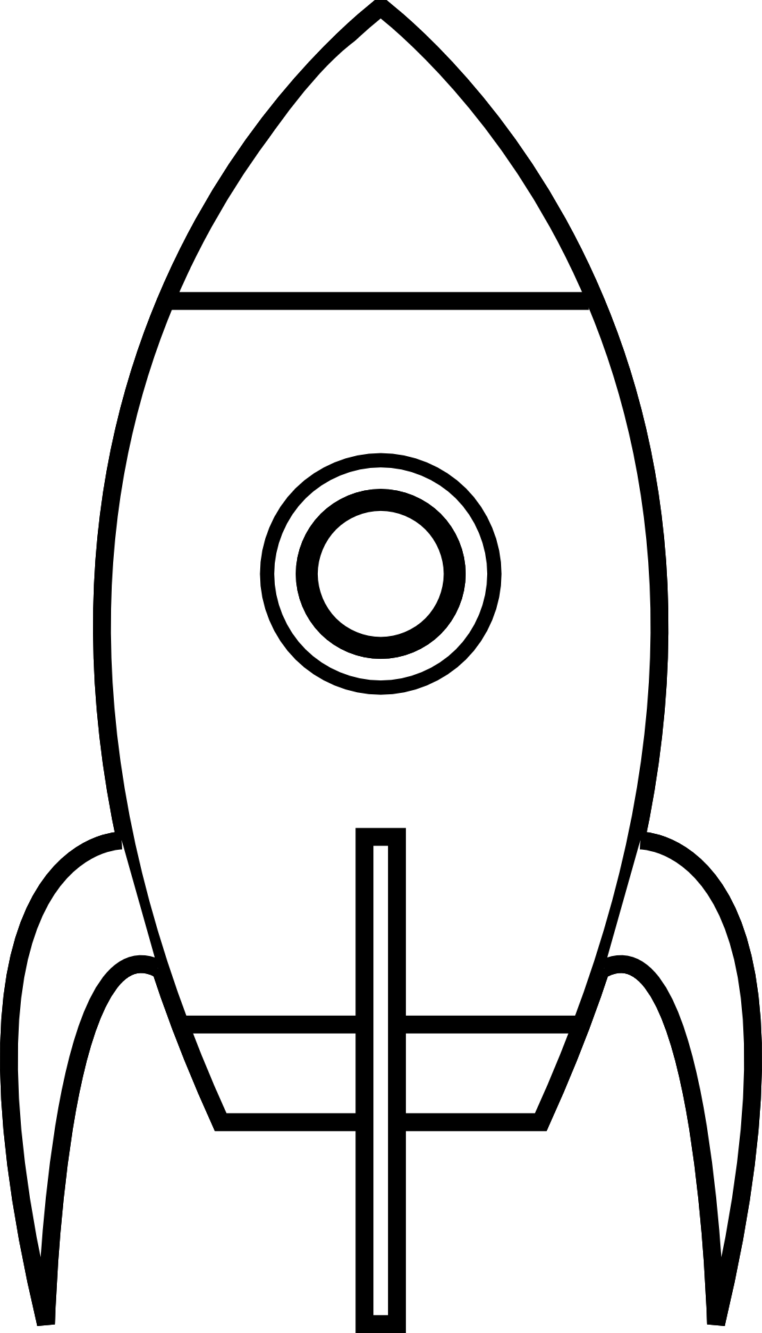 Rocketship Clipart Black And White - Png Download (1098x1920), Png Download