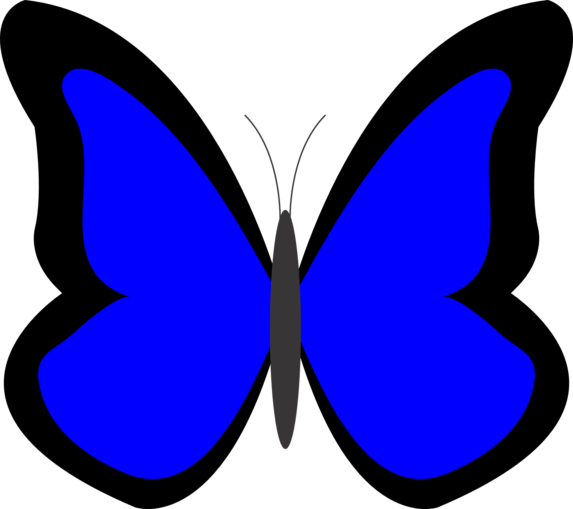 Color Blue Butterfly Clip Art - Png Download (1969x1750), Png Download