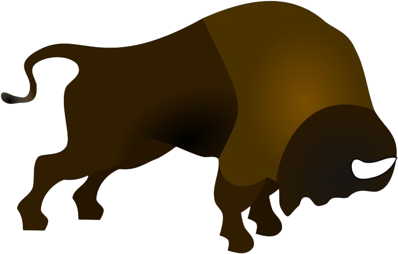 Clip Art , Png Download - Cartoon All Black Bison Png Transparent Png (697x444), Png Download