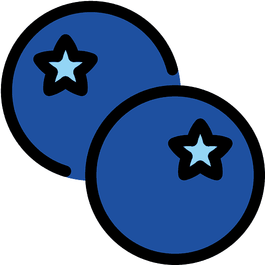 Blueberries Emoji Clipart - Maitys 48 Pieces 4 Sizes Hanging Gold Star Cutouts - Png Download (800x800), Png Download