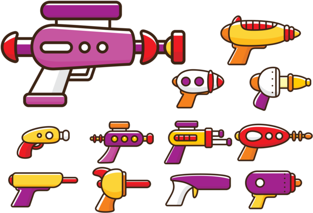 Laser-pistole Cartoon Vektor - Cartoon Ray Gun Drawing Clipart (700x490), Png Download
