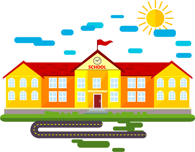 Building School Material Cartoon Schoolyard Drawing - School Clipart Png Transparent Png (658x513), Png Download