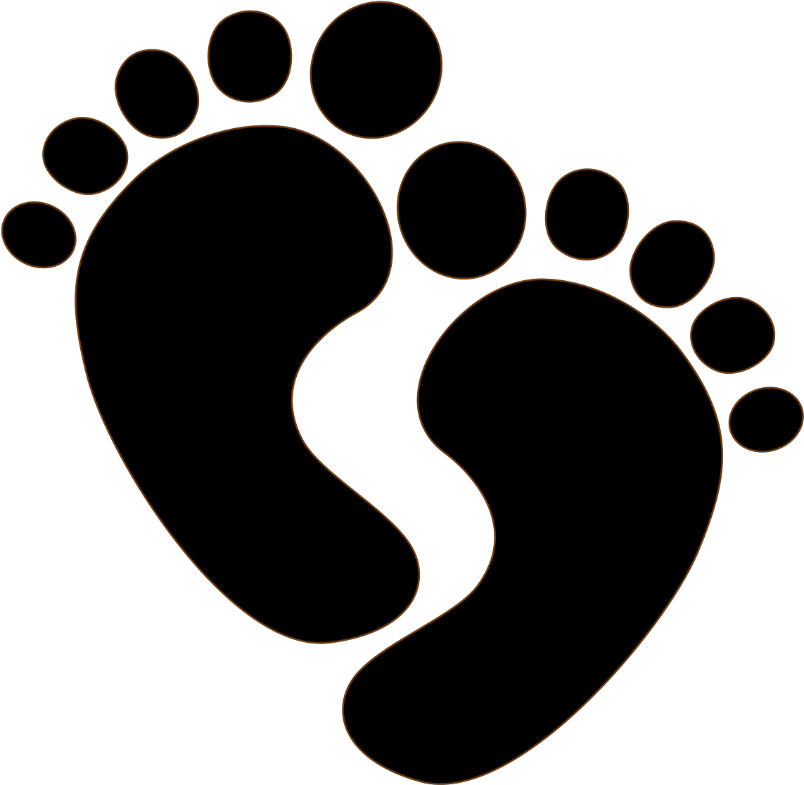 Clipart Baby Feet Silhouette - Png Download (1600x1600), Png Download