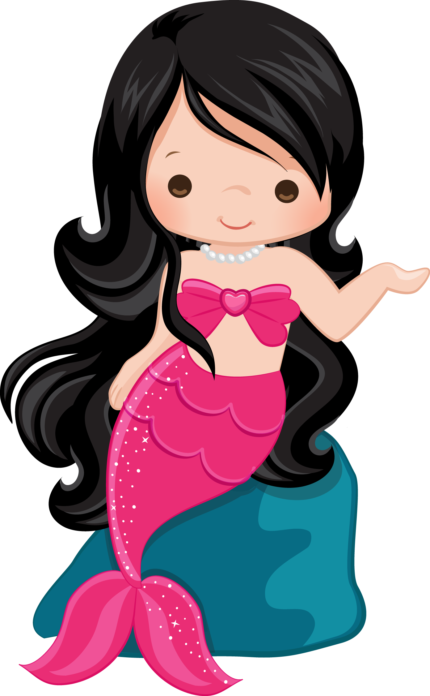 Mermaid Under The Sea Round Edible Icing Cake Topper - Toppers Mermaid Clipart - Png Download (1392x2250), Png Download
