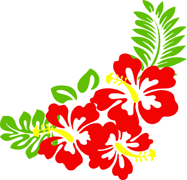 Hawaiian Flower Clip Art Borders - Clipart Hawaiian Flowers - Png Download (600x580), Png Download