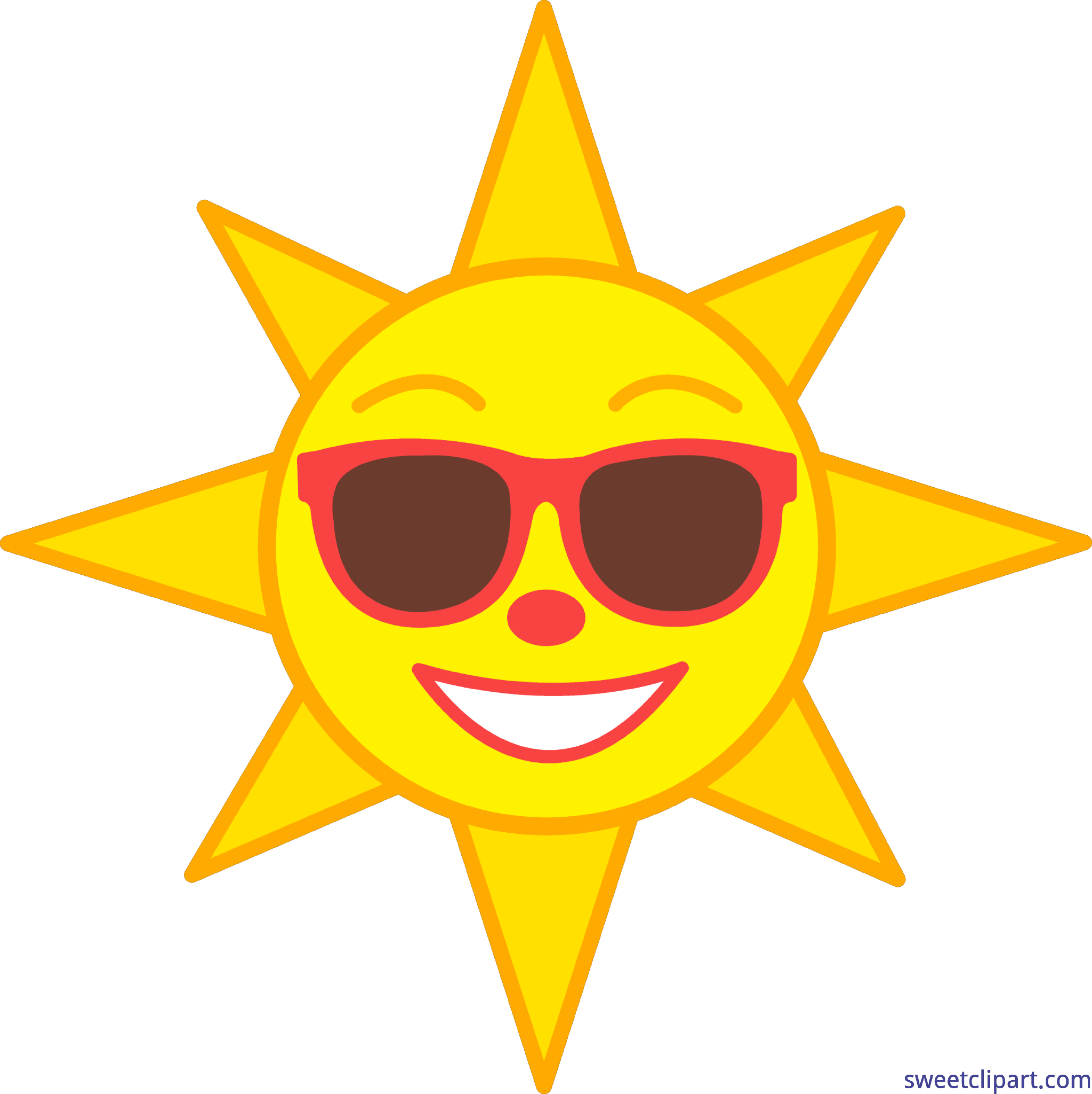 Clipart Of Sun Clip Art Royalty Free Stock Happy Sun - Cartoon Sun Clip Art - Png Download (5590x5601), Png Download