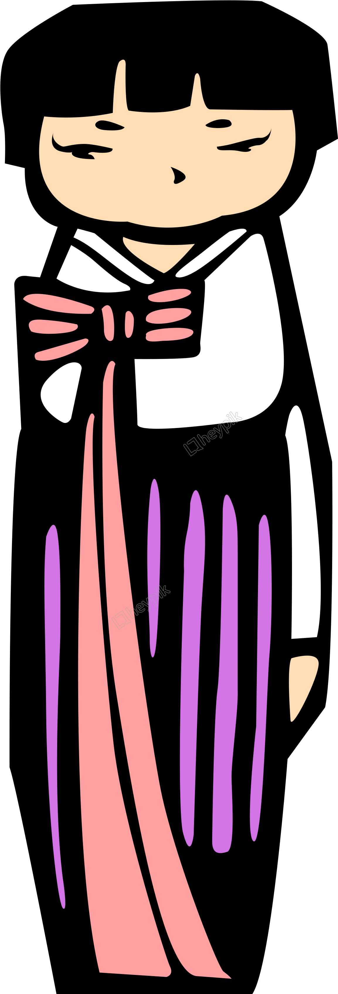 Minority Girl Illustration Commercial Vector Image - Cartoon Clipart (4000x4000), Png Download
