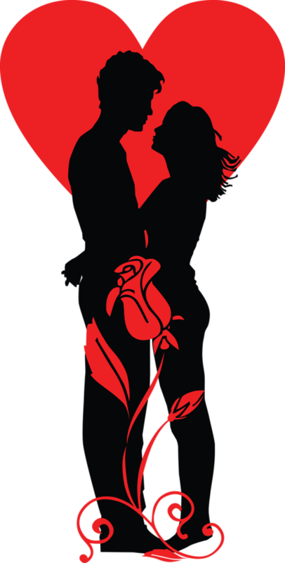 Valentine Day Romantic Couple Clipart (406x800), Png Download