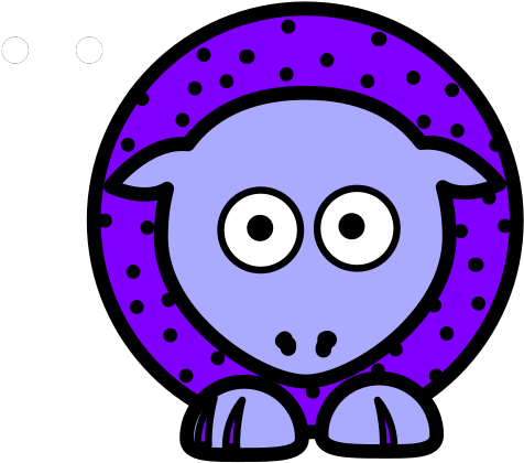 Purple With Black Polka-dots And Blue Feet Wider Body - Cartoon Clipart (1024x1024), Png Download