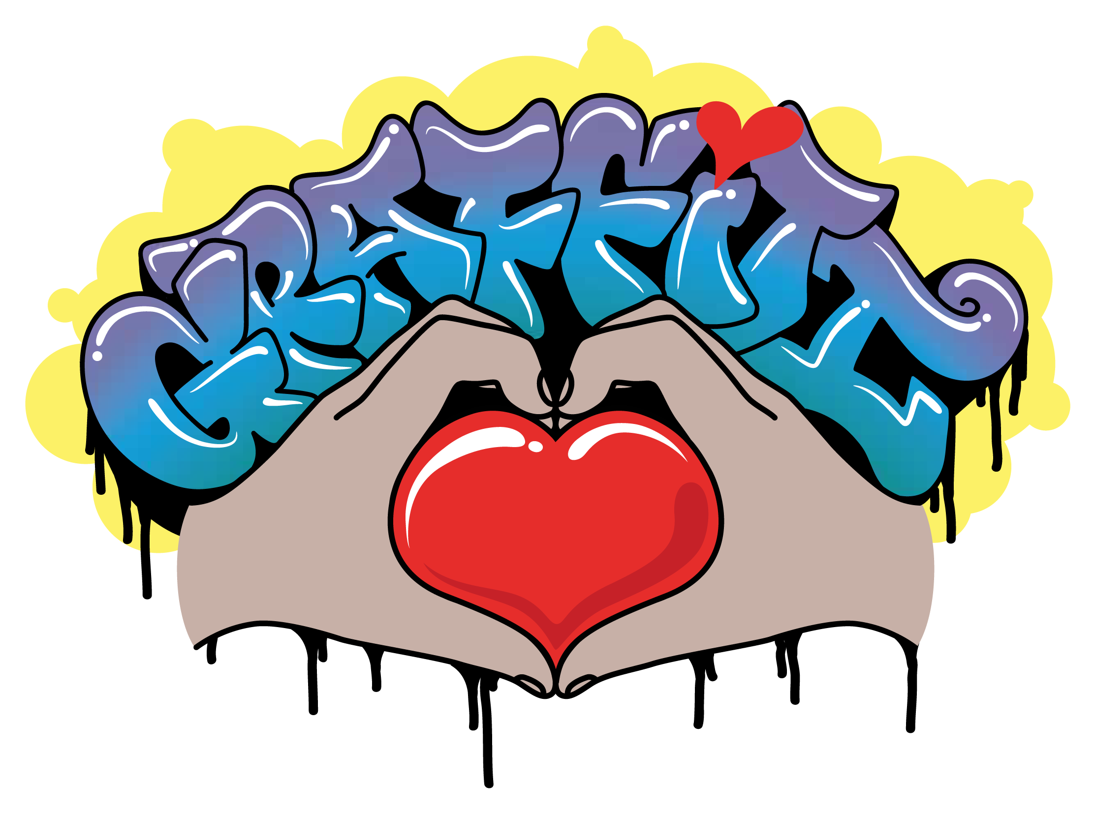 Graffiti Heart Clipart (2422x1890), Png Download