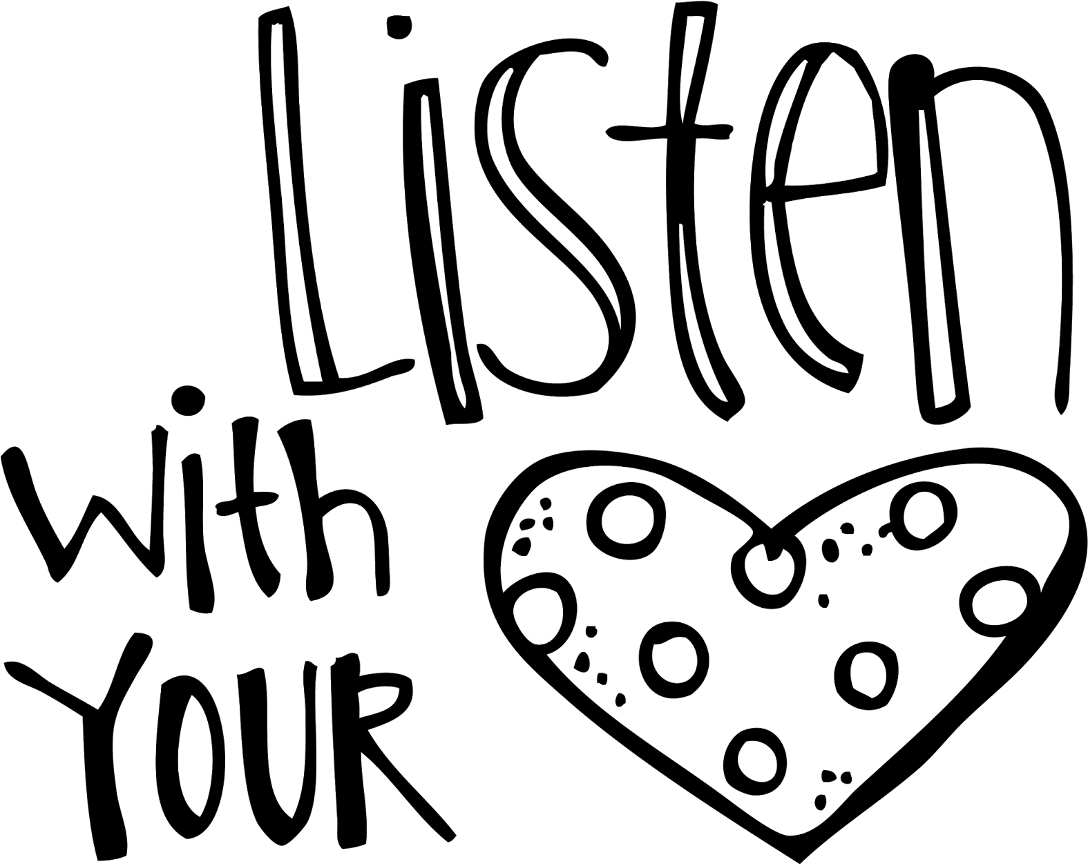 Heart Clipart Calligraphy - Listening Heart Clip Art - Png Download (1600x1253), Png Download