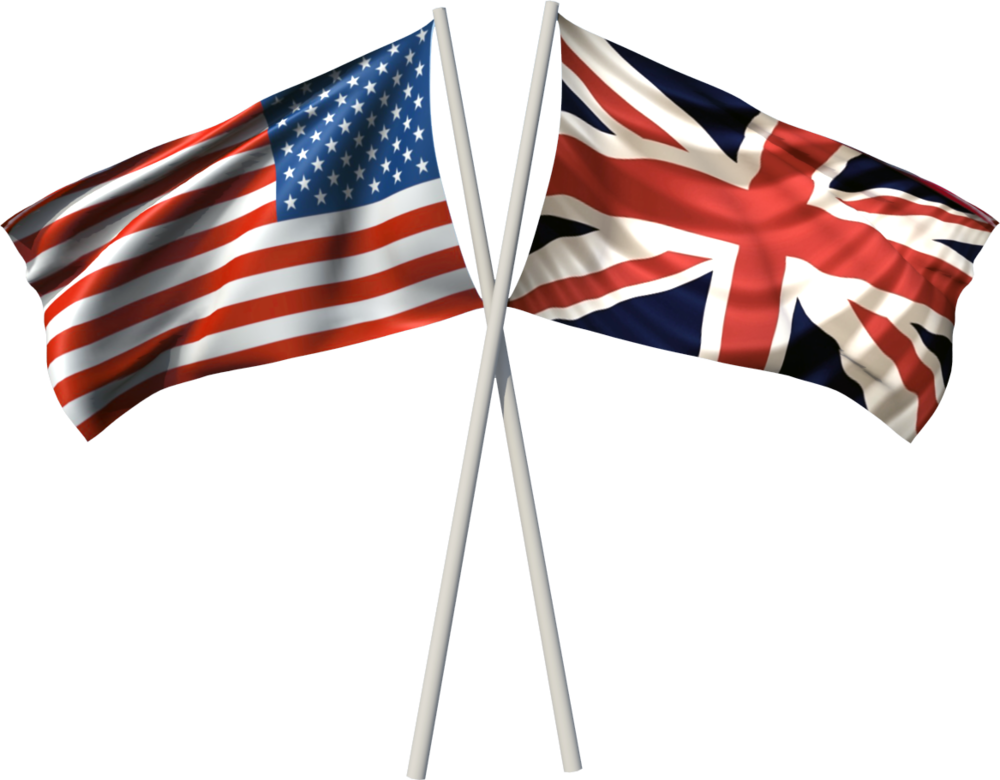British Flag American Flag Clipart (1000x780), Png Download