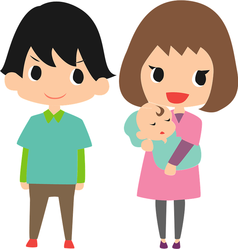 Family Baby Father Mother Clipart - Cartoon - Png Download (764x800), Png Download