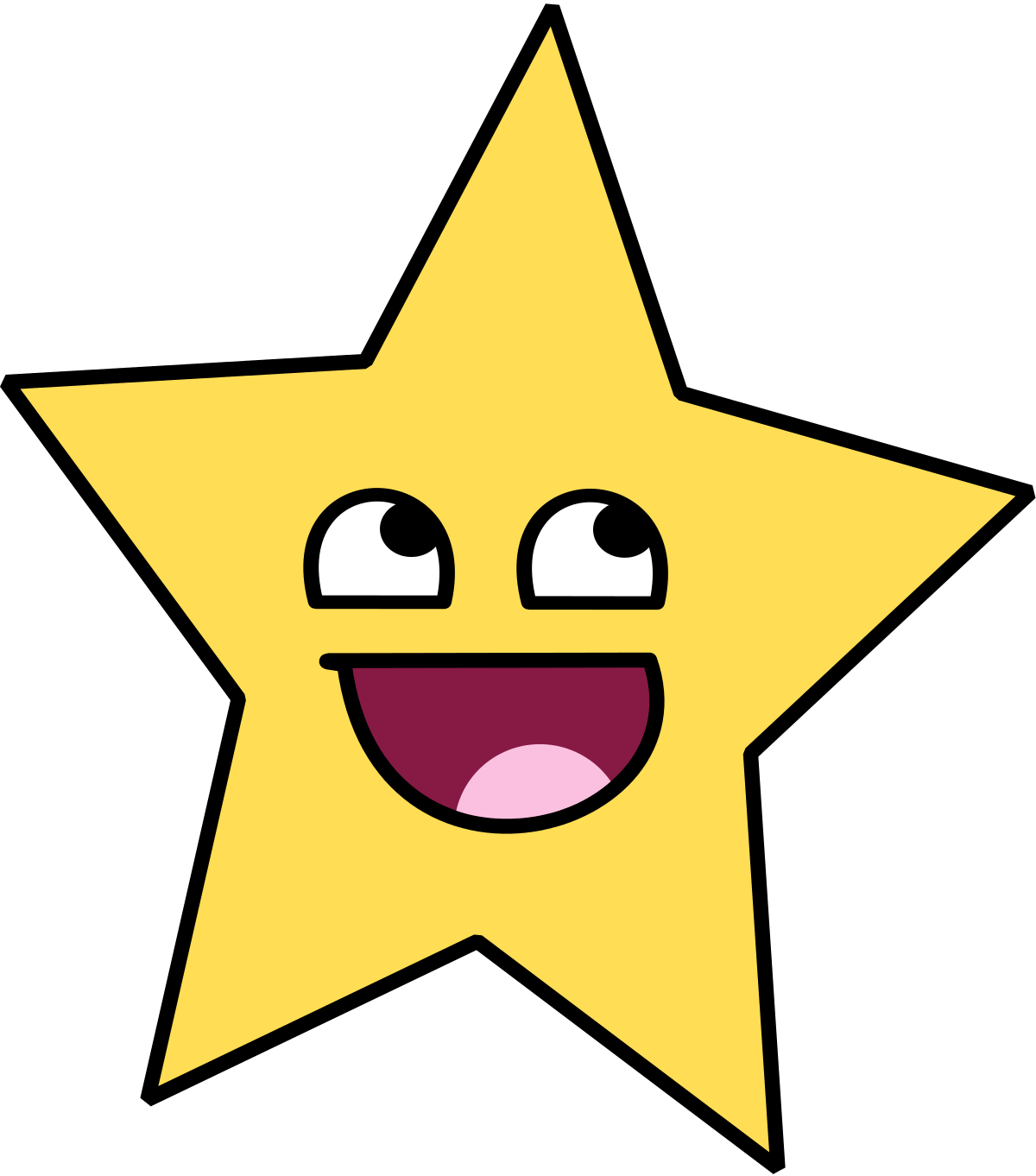 Shooting Star Clipart Cartoon - Star With A Face - Png Download (690x783), Png Download
