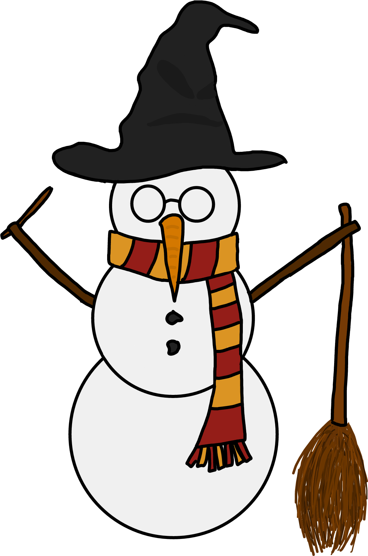 #jkrowling #harrypotter #christmas #snowman #wizard - Cartoon Clipart (2289x2289), Png Download