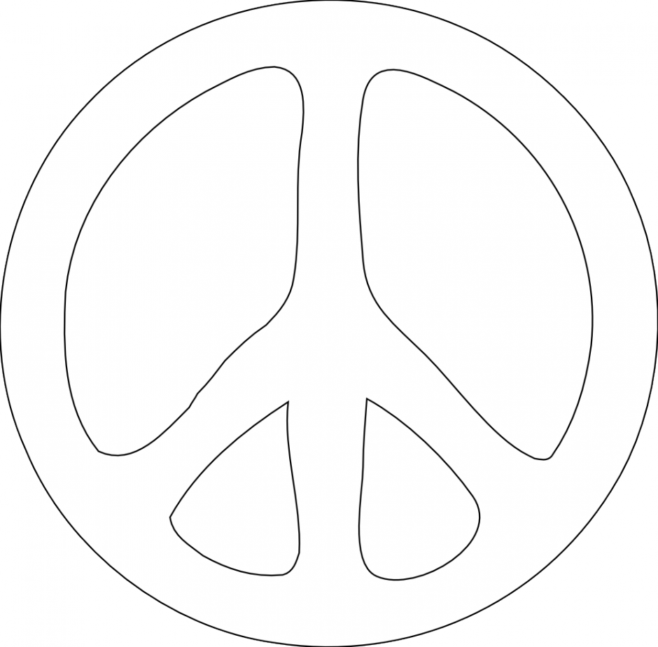 Peace Sign Clipart Black And White - Circle - Png Download (940x924), Png Download
