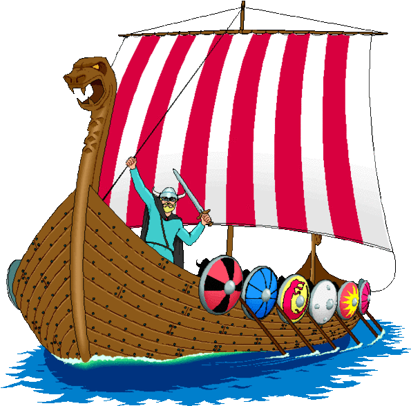 Cartoon Viking Longship - Cartoon Viking Ship Gif Clipart (600x600), Png Download