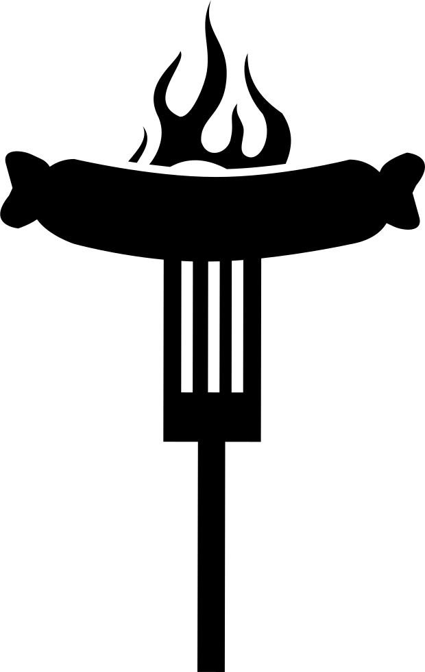 Burning Sausage On A Fork - Hot Dog On A Fork Clipart - Png Download (620x980), Png Download