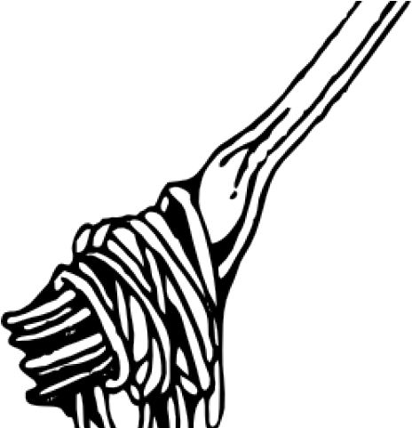 Noodle Clipart Fork - Pasta Black And White - Png Download (640x480), Png Download