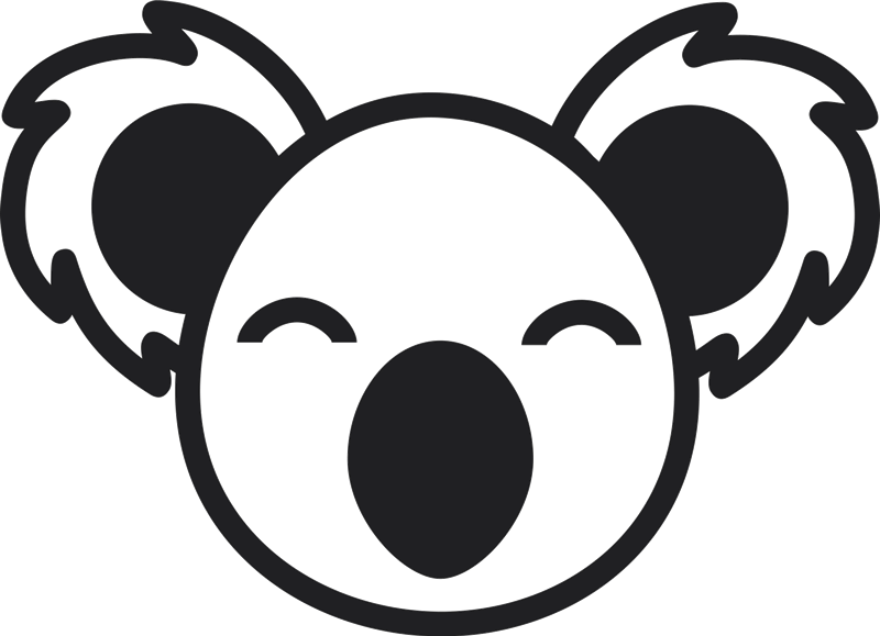 Bear Rubber Stamp Australia - Koala Clip Art Black And White - Png Download (800x579), Png Download