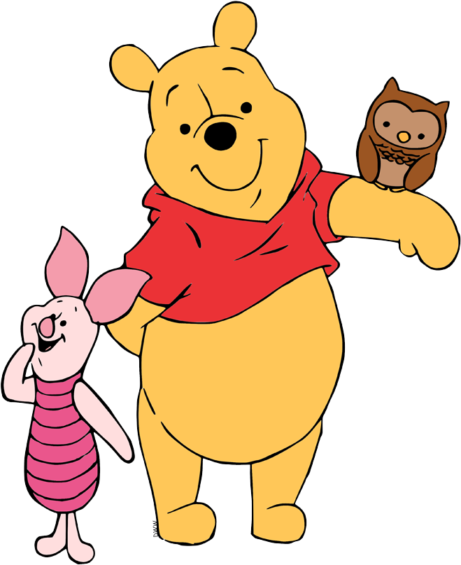 Disney Pooh Bear And Piglet Clipart (664x814), Png Download