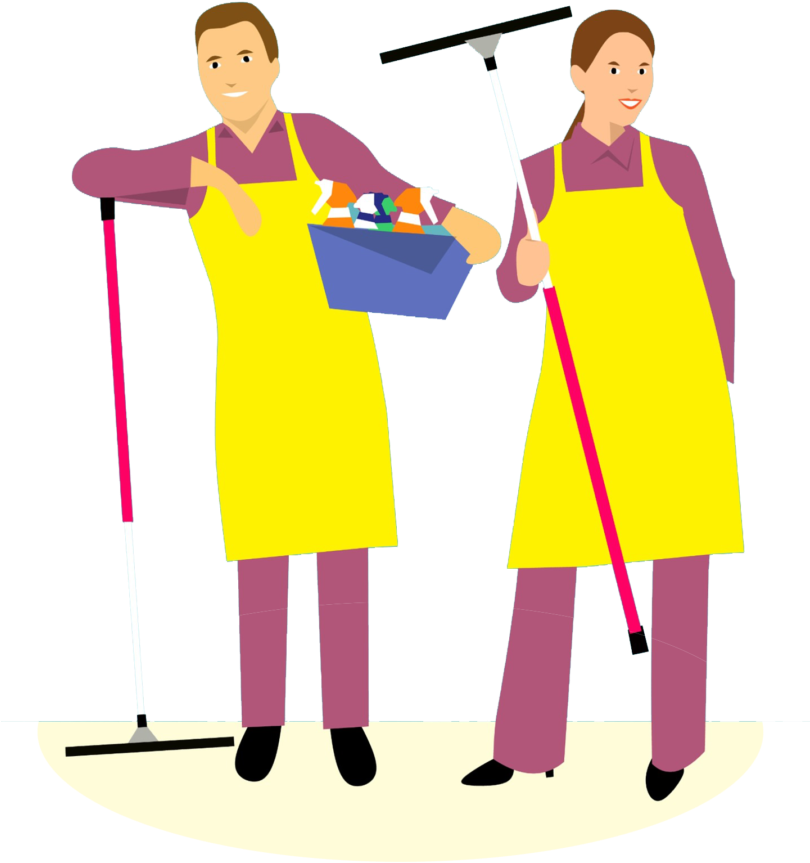 Family Cleaning The House Clipart Graphic Black And - Cleaning Husband And Wife Cartoon - Png Download (809x1080), Png Download