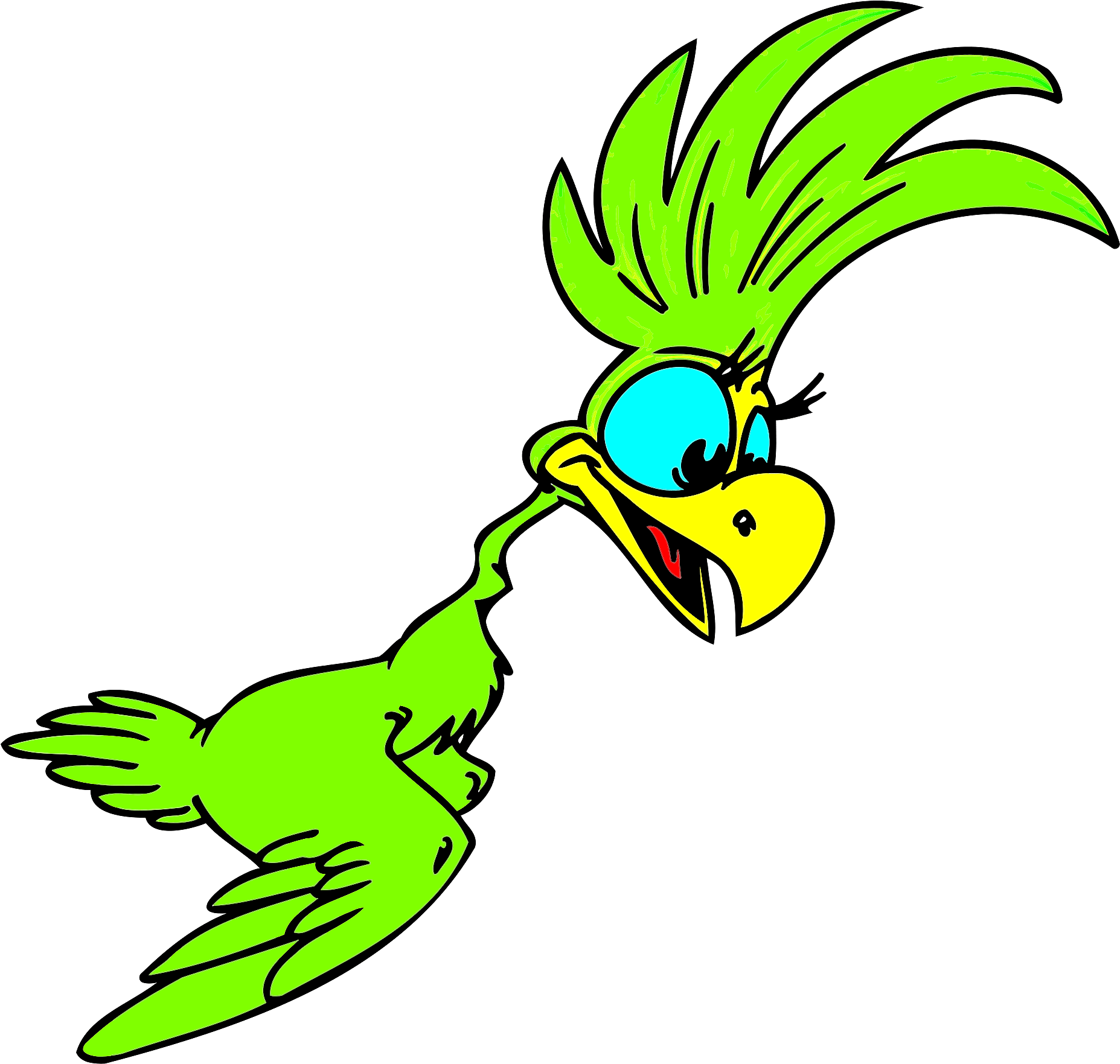 Bird Cartoon Flying Drawing Clipart (1920x1920), Png Download