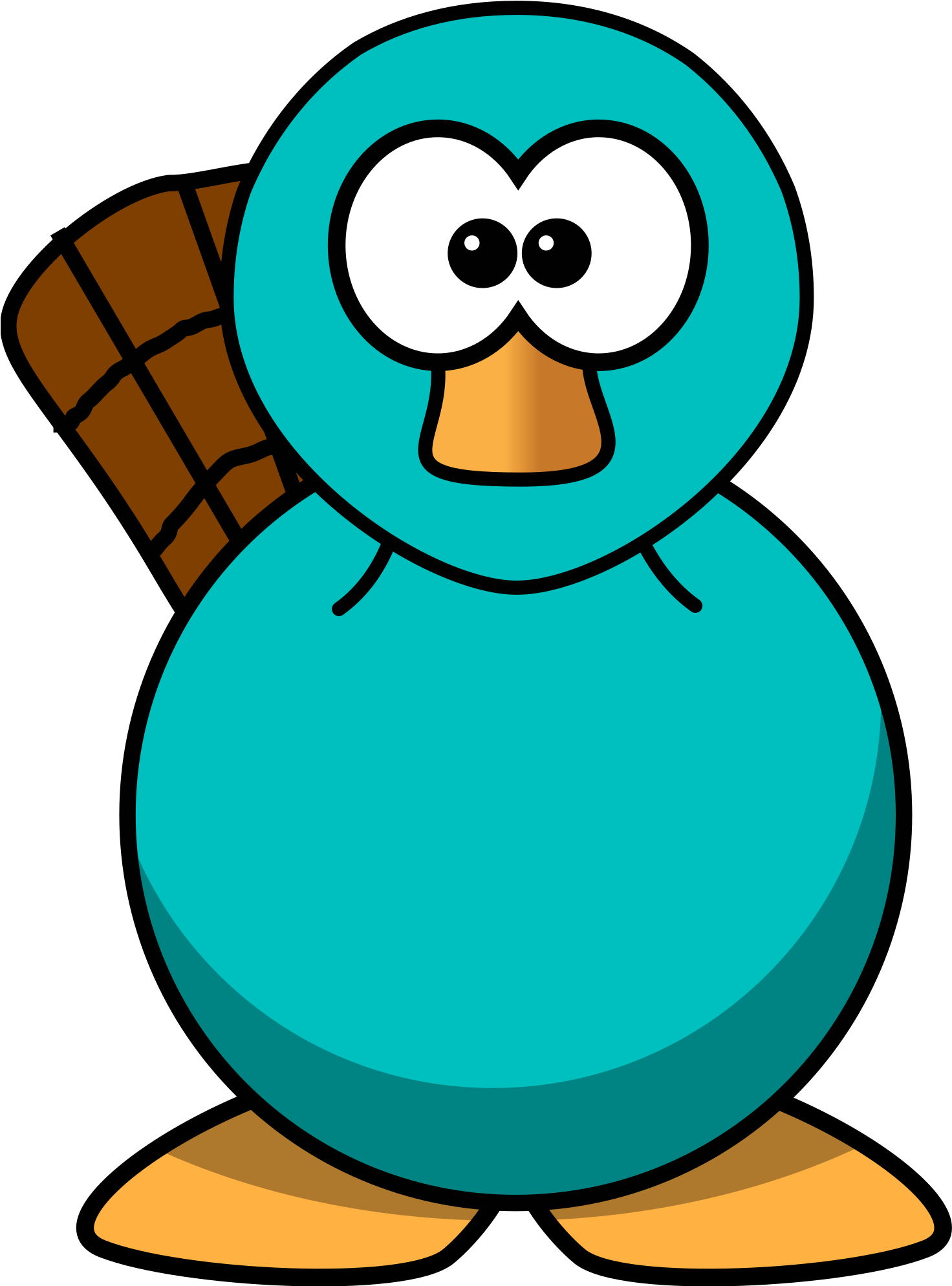 Teal Starfish Svg Clip Arts - Cartoon Platypuses Clipart - Png Download (1600x2158), Png Download