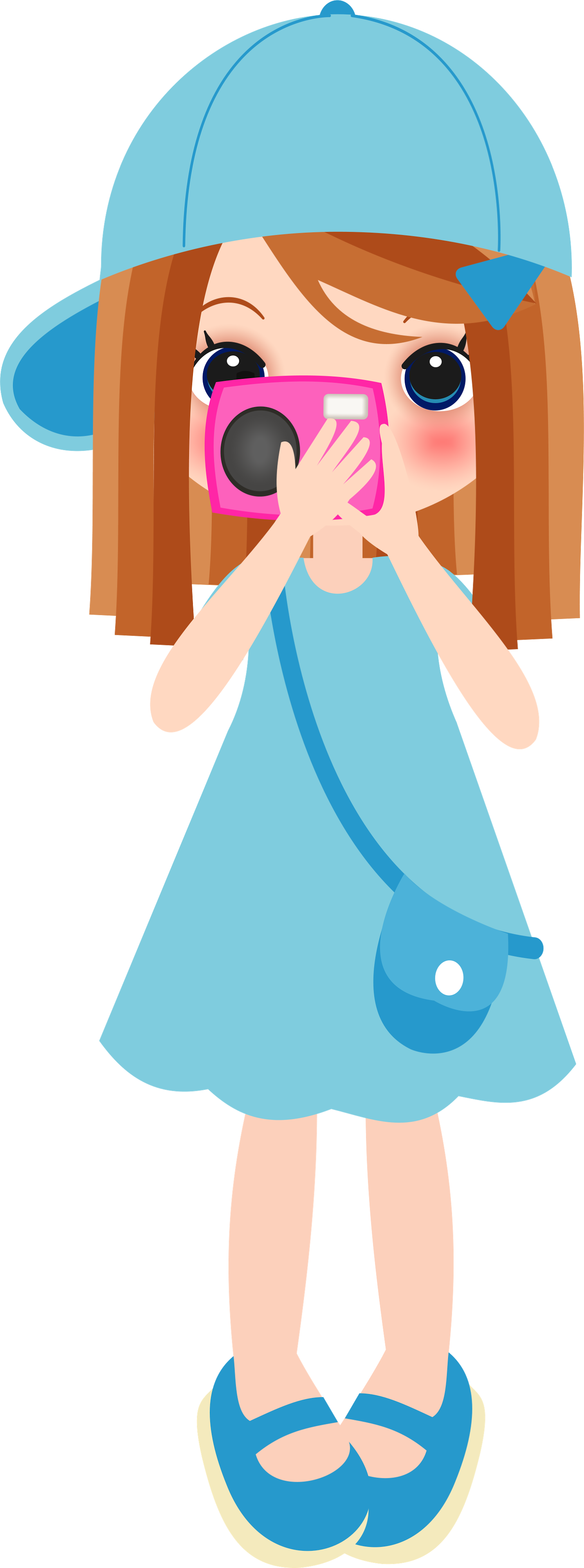 Girl Clipart With Camera - Png Download (1492x4002), Png Download