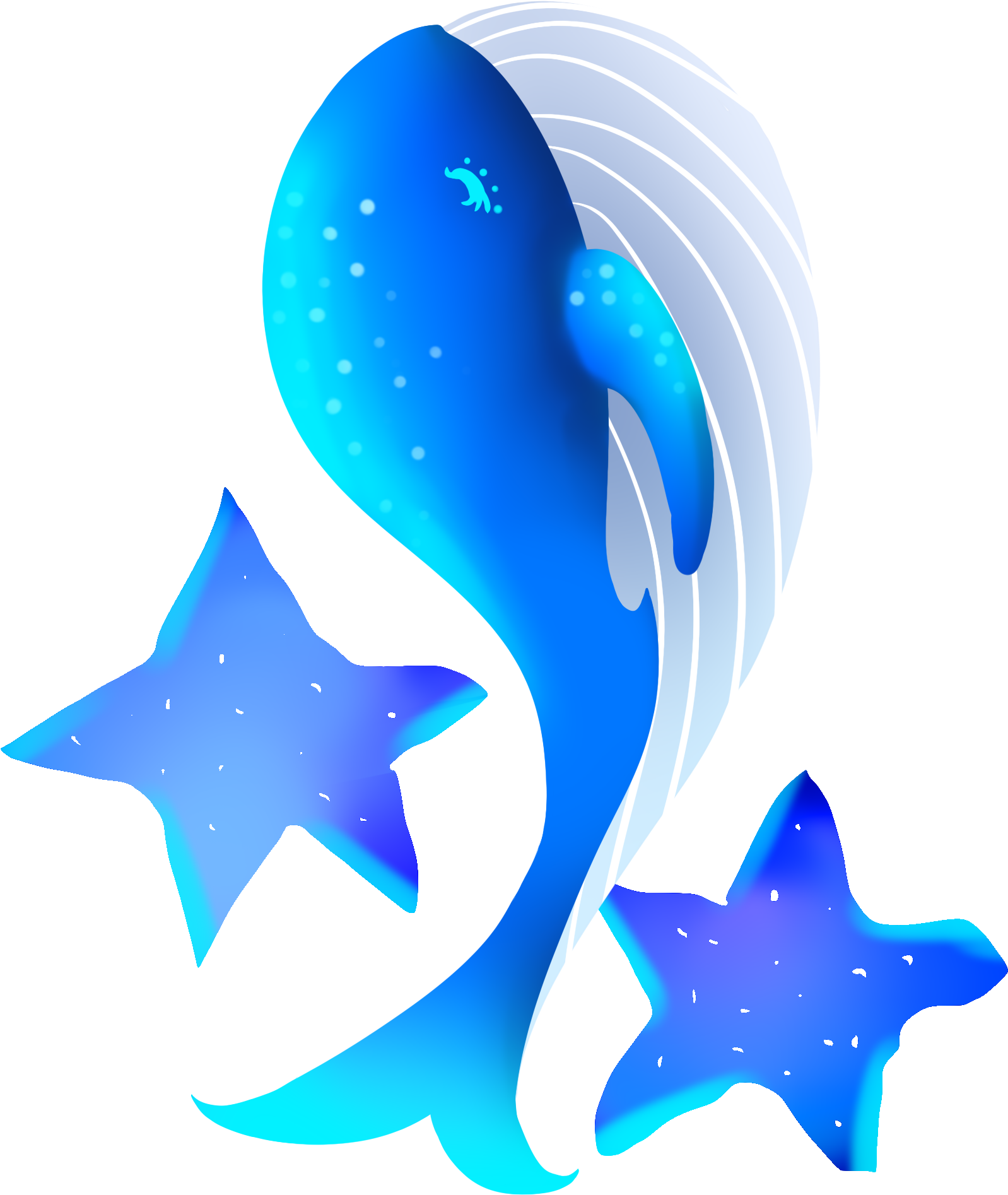 #ftestickers #clipart #cartoon #starfish #whale #cute - Png Download (2000x2000), Png Download