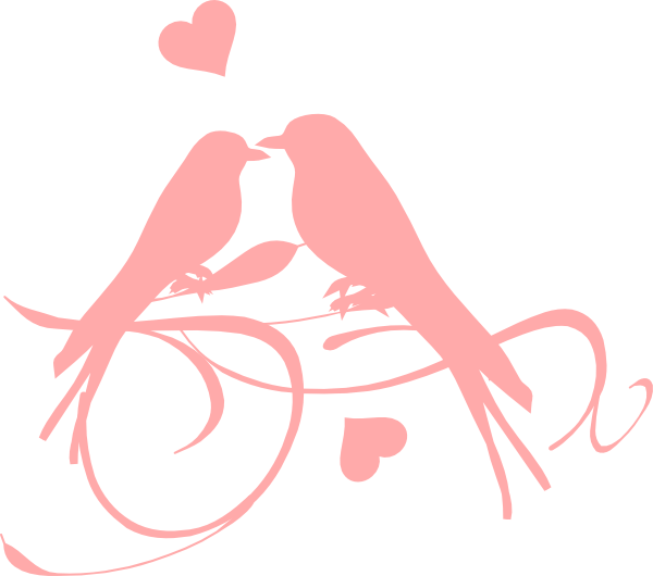 Love Birds Black And White Clipart (600x530), Png Download