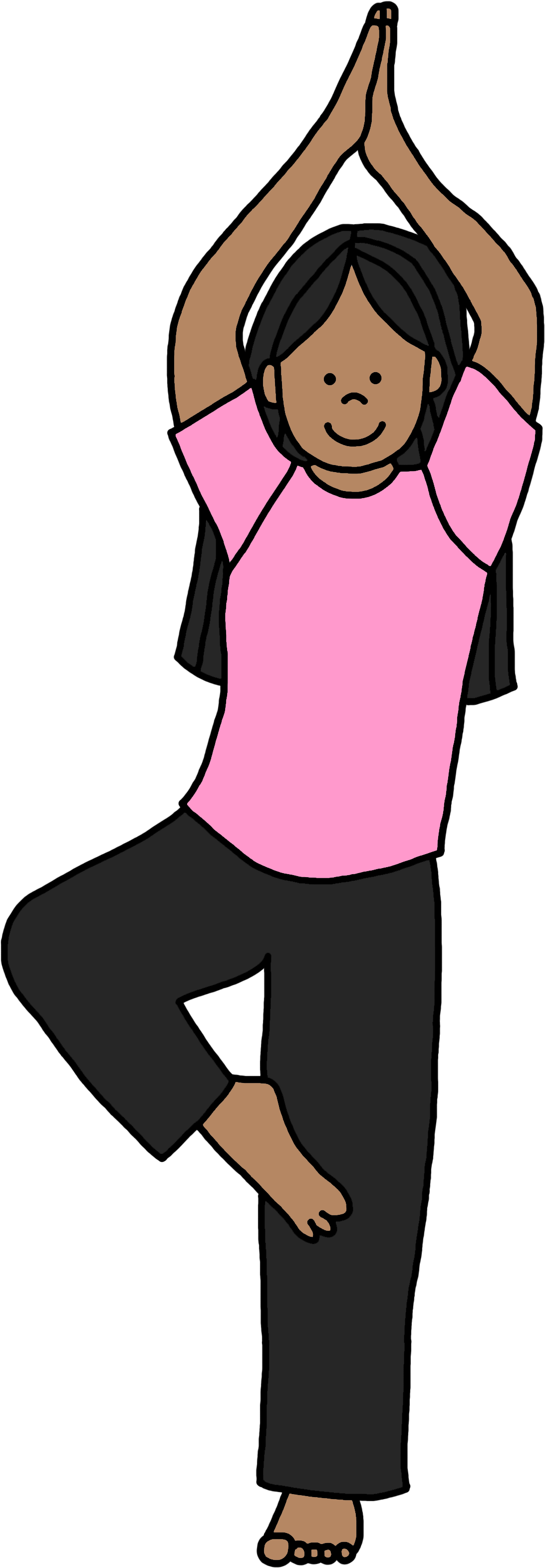 Child In Tree Pose - Balance On One Foot Clipart - Png Download (1184x3174), Png Download