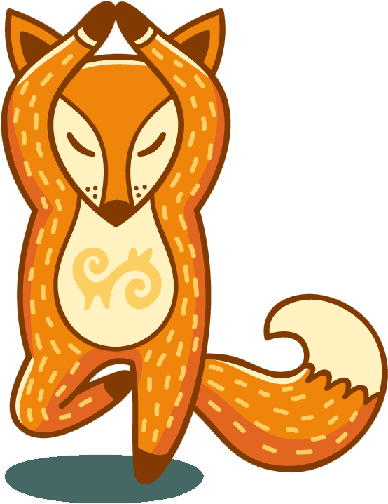 Transparent Fox Clipart Png - Fox Yoga (554x718), Png Download