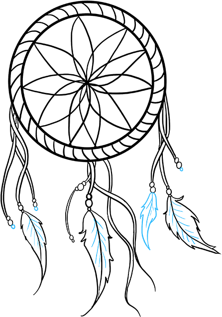 Dreamcatcher Transparent Printable - Simple Dream Catcher Drawing Clipart (680x678), Png Download