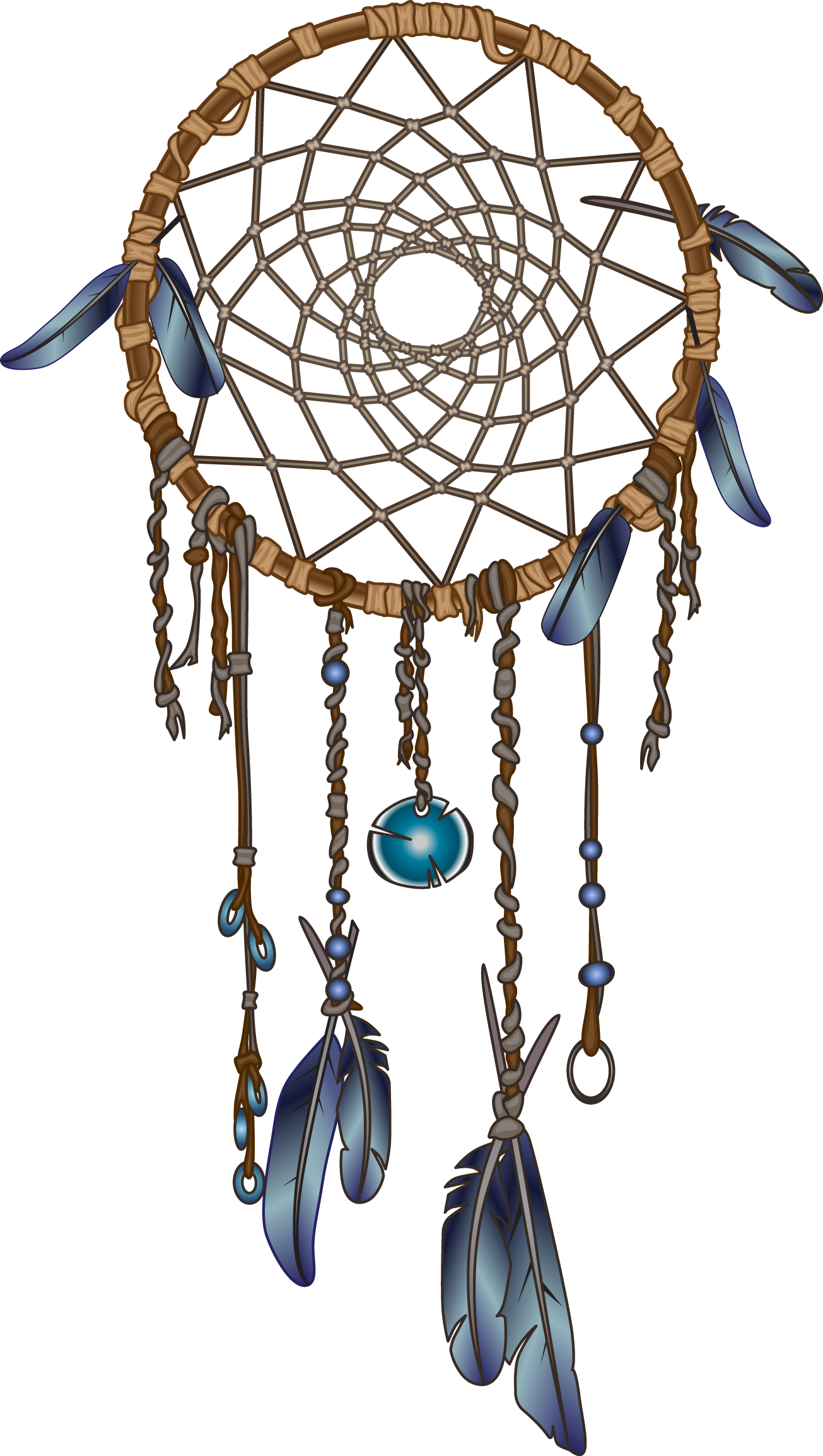 Earring Drawing Dream Catcher - Native American Dream Catcher Drawing Clipart (1305x2308), Png Download