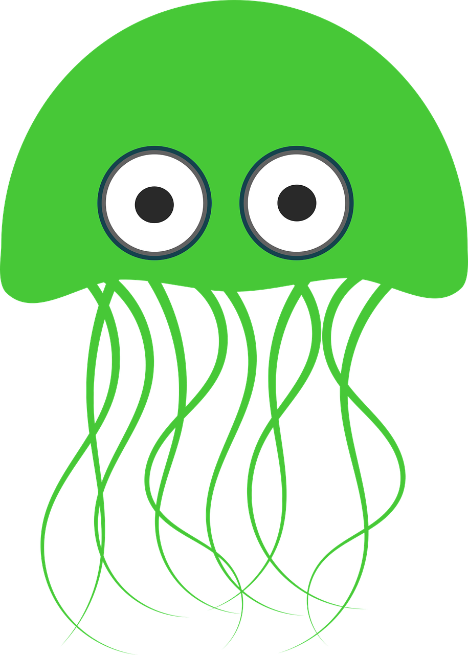 Jellyfish Clipart Green Jellyfish, Jellyfish Green - Jellyfish Clipart - Png Download (915x1280), Png Download