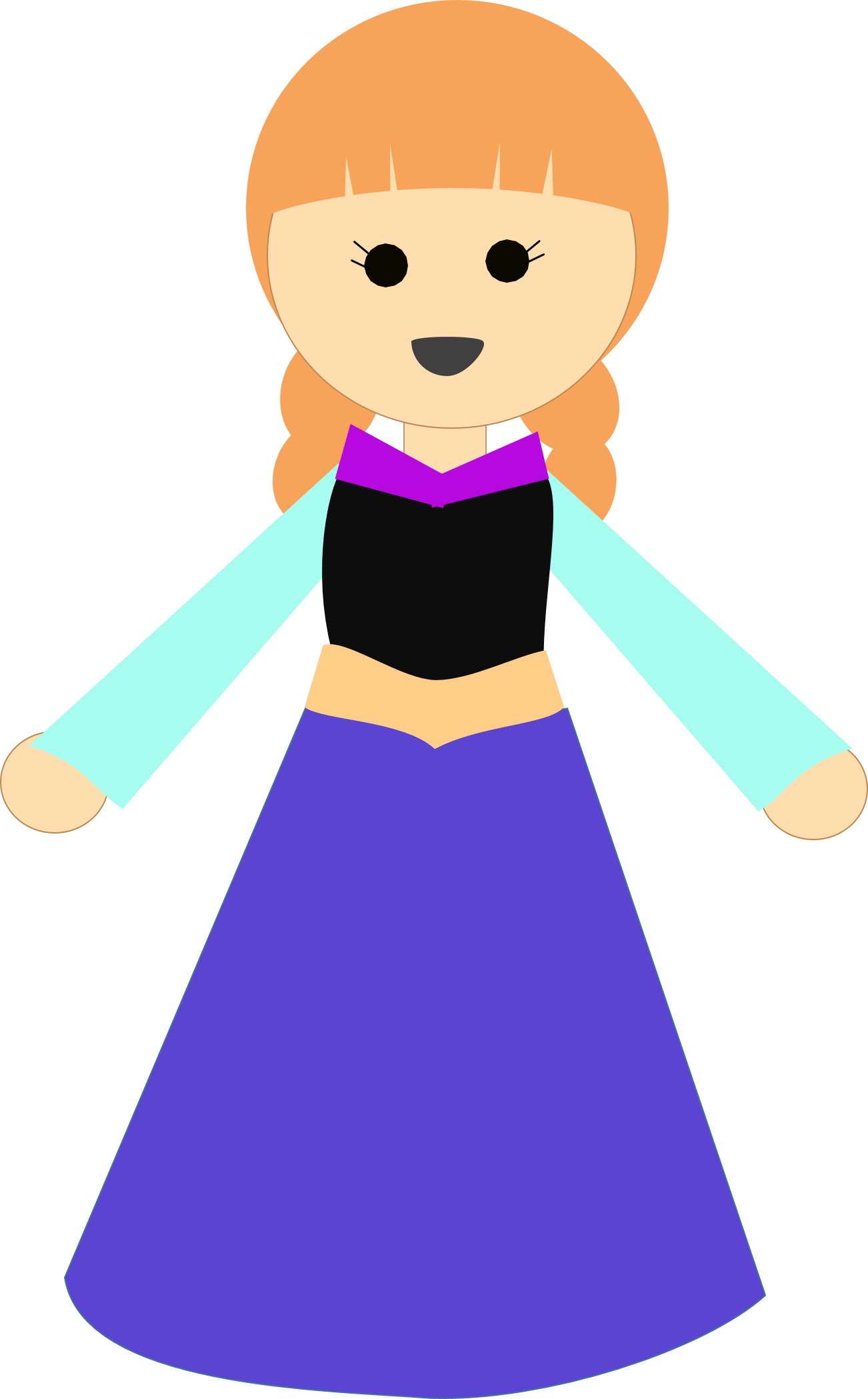Girls Dress Cartoon Png Clipart (1302x2098), Png Download
