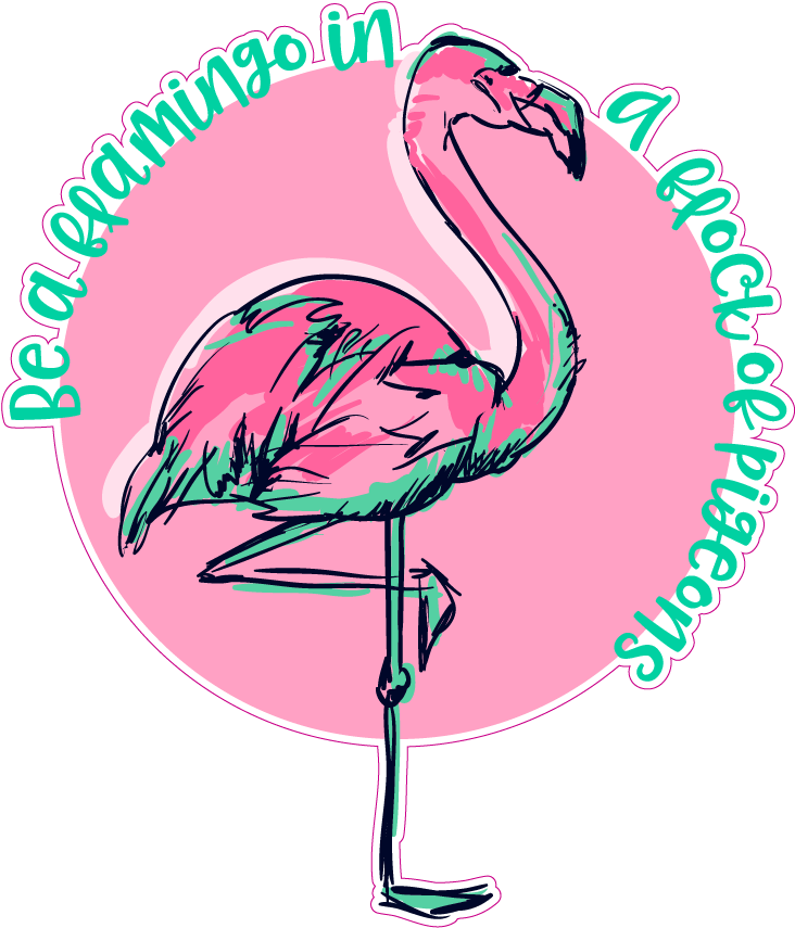 Flamingos Clip Art Illustration Drawing Vector Graphics - Розовый Фламинго Лого - Png Download (732x874), Png Download