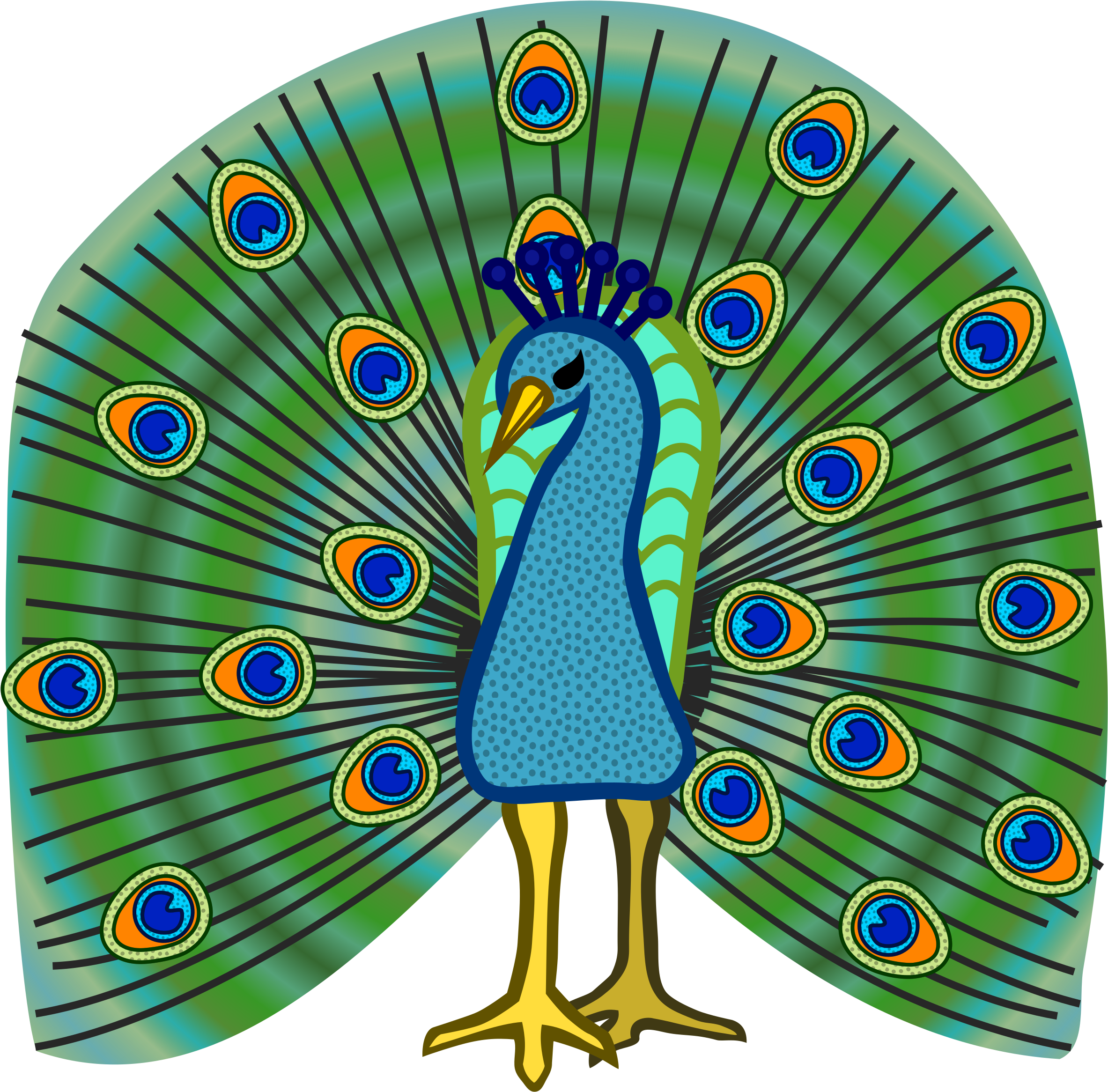Peacock Clip Art - Coloured Picture Of Peacock - Png Download (2400x2400), Png Download