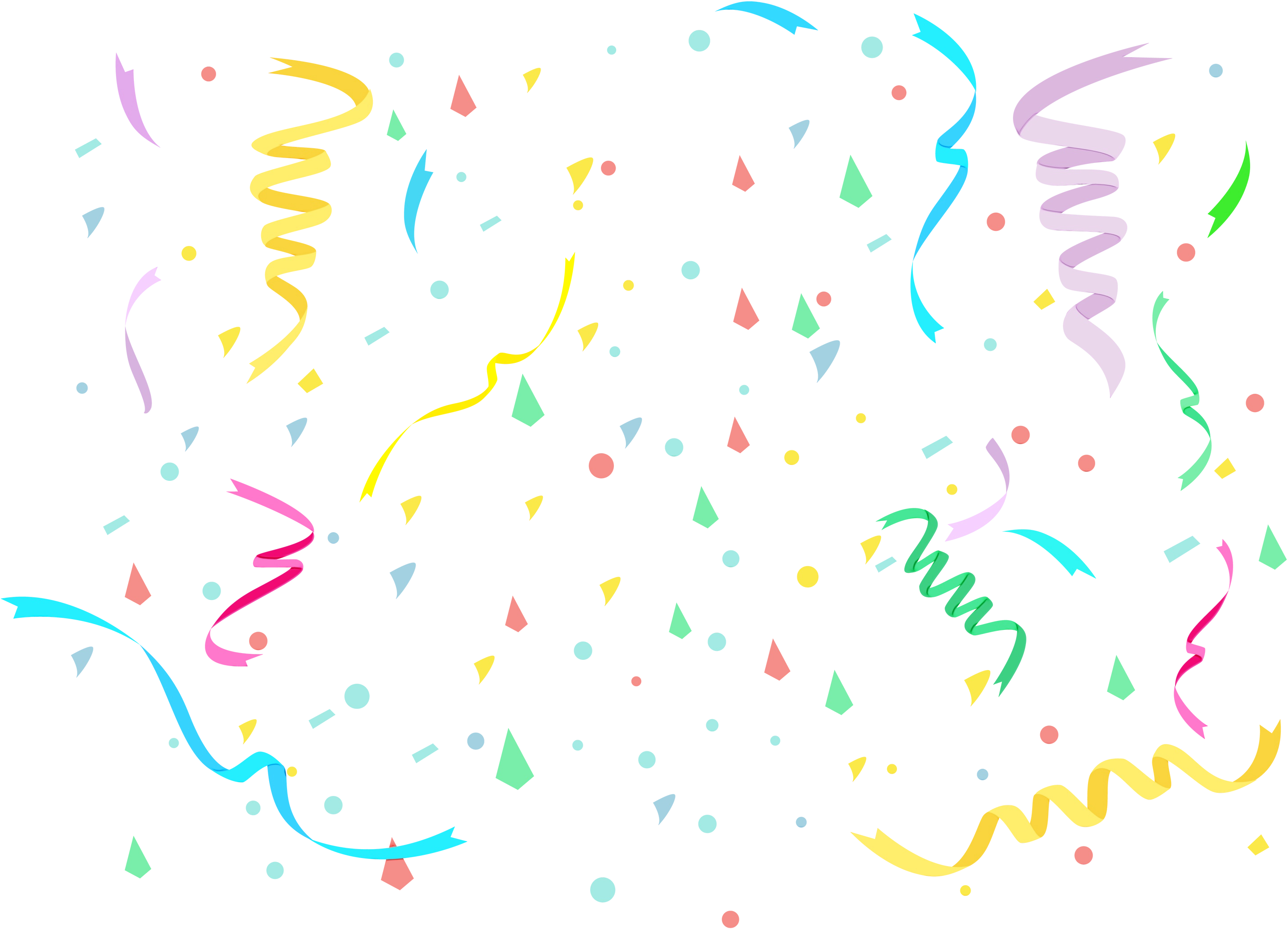 Confetti Portable Network Graphics Clip Art Serpentine - Birthday Clipart Transparent Background - Png Download (3000x2162), Png Download