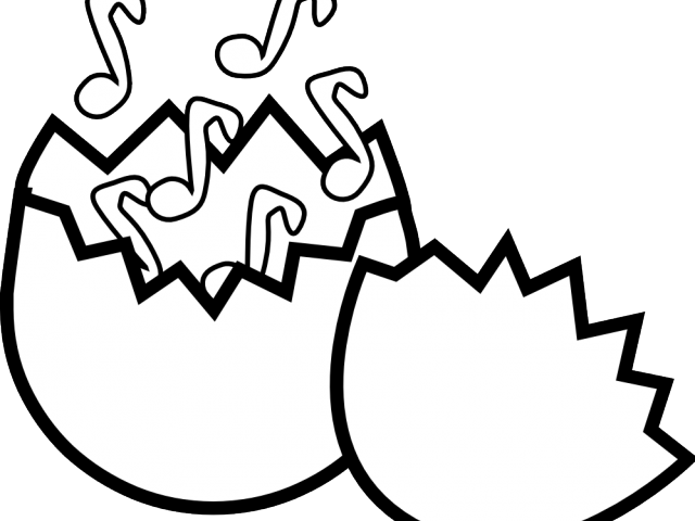Transparent Easter Clipart Black And White - Egg Shell Clipart - Png Download (640x480), Png Download