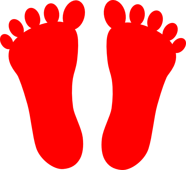 Foot Clipart Red, Foot Red Transparent Free For Download - Red Footprint Clipart - Png Download (600x551), Png Download